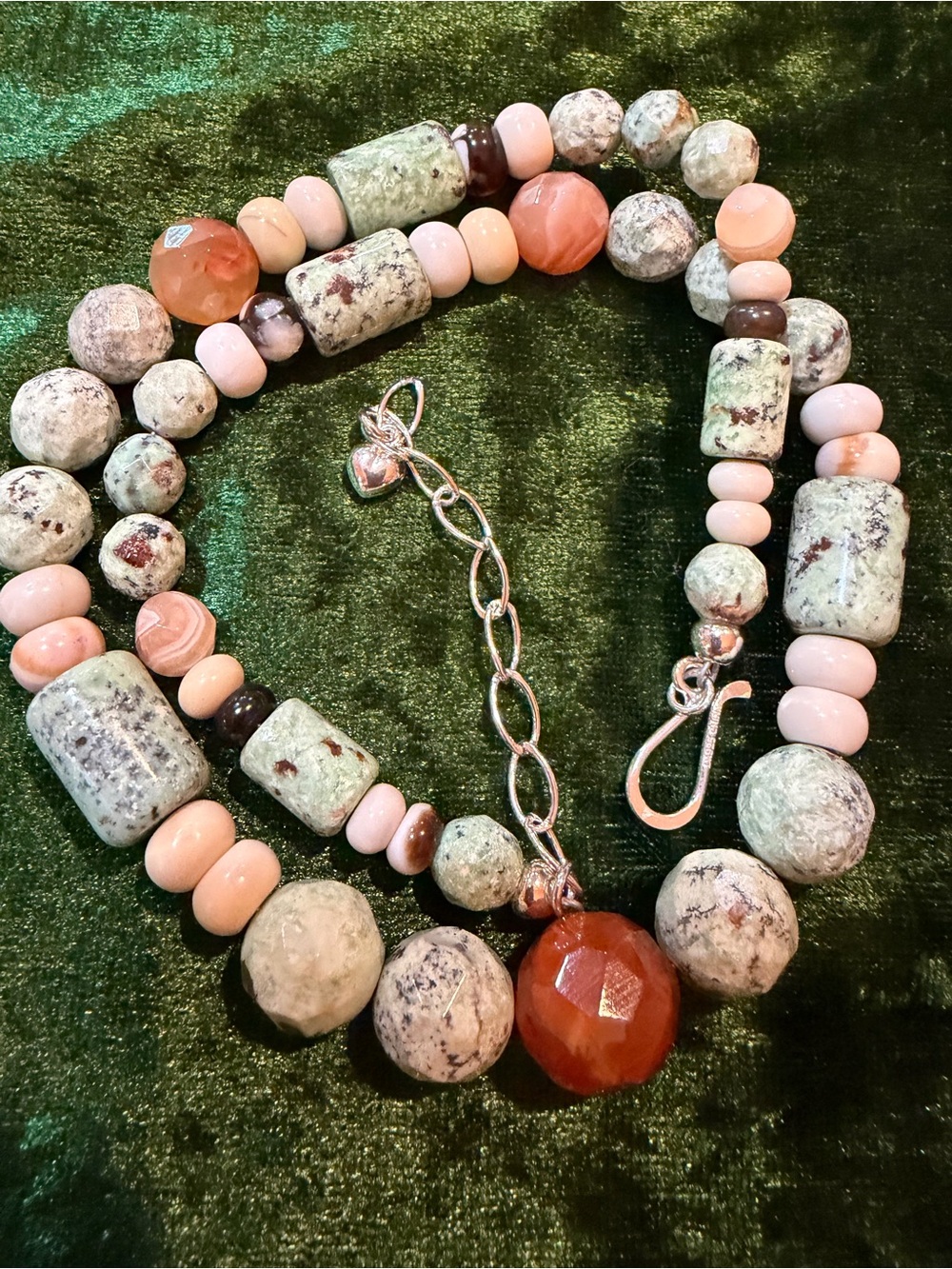 NEW Jay King Chalcedony & Agate Sterling Silver Necklace – 18” + Extender(280)